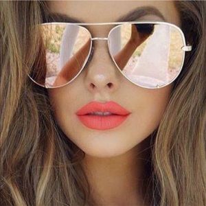 Oversized Rose Gold Mirrored Aviators